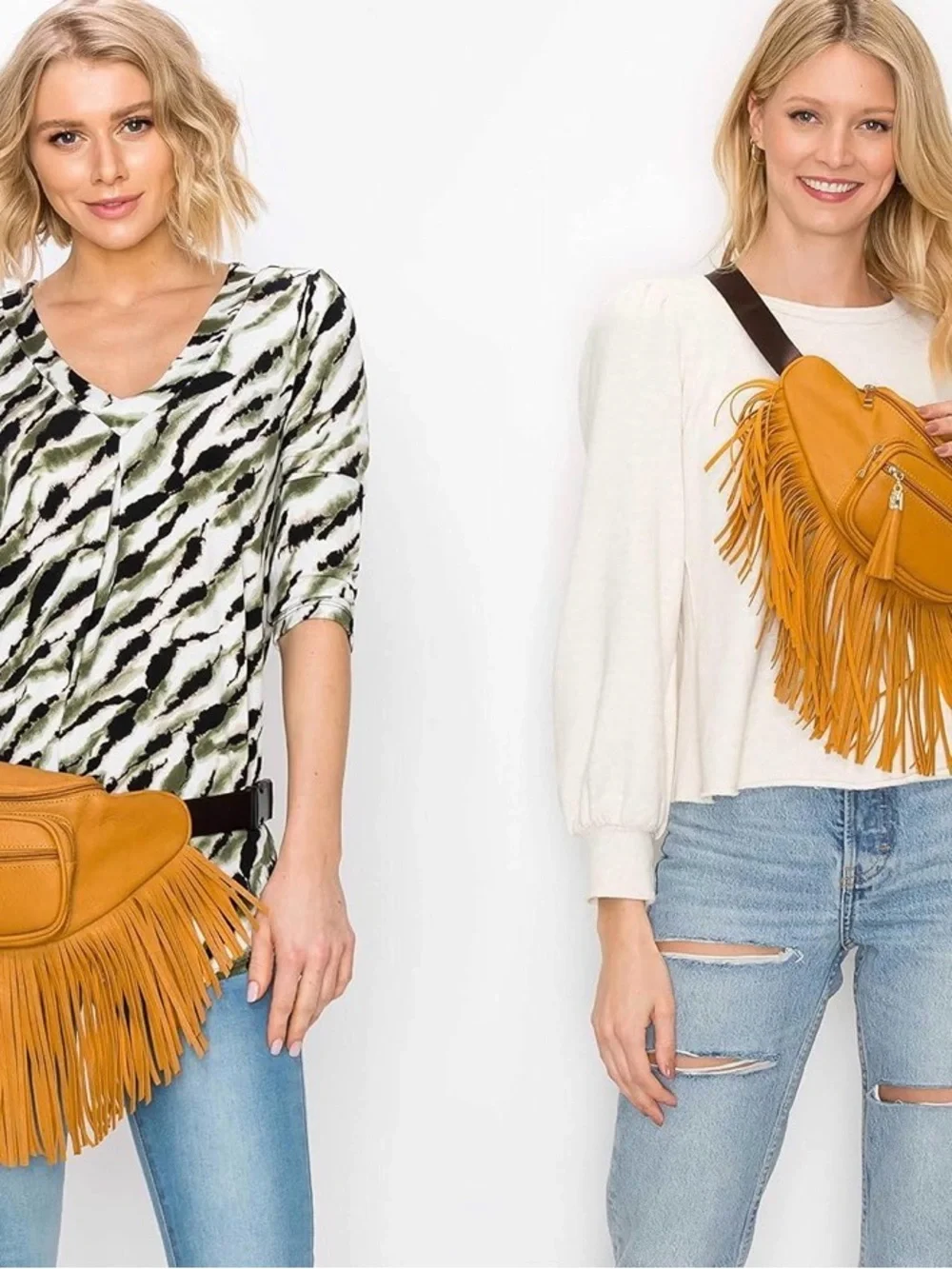 Olive Green Fringe Crossbody Belt Bag - Chic Hands-Free Carry NEW